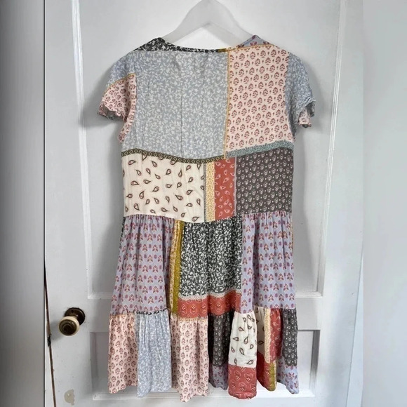 Aritzia Dress Forum Patchwork Mixed Media Boho Dress Size M - Picture 3 of 3